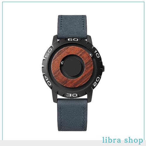 [EUTOUR ユートール]木製磁力腕時計 ボールベアリング設計 メンズ 男性腕時計 クオーツウォッチ ミニマリズムカジュアル 40MM ブラック文の通販は