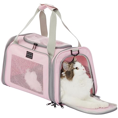 PETSFIT 猫 キャリー バッグ ペットキャリー バッグ？ 犬 キャリーバッグ 中・大型猫用・小型犬・うさぎ用 変形しない 車載/ドライブ/キャ