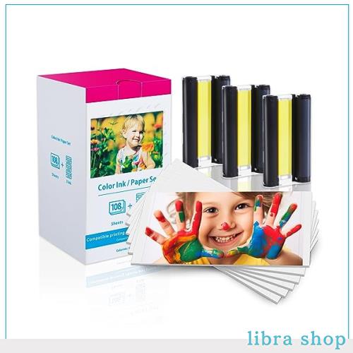 108枚 100x148mm カラーインク/ペーパーカセット 互換 キャノン Canon Selphy CP1500 CP1300 CP1200用 写真用紙 SELPHY CPシリーズ KP-10 5,833円