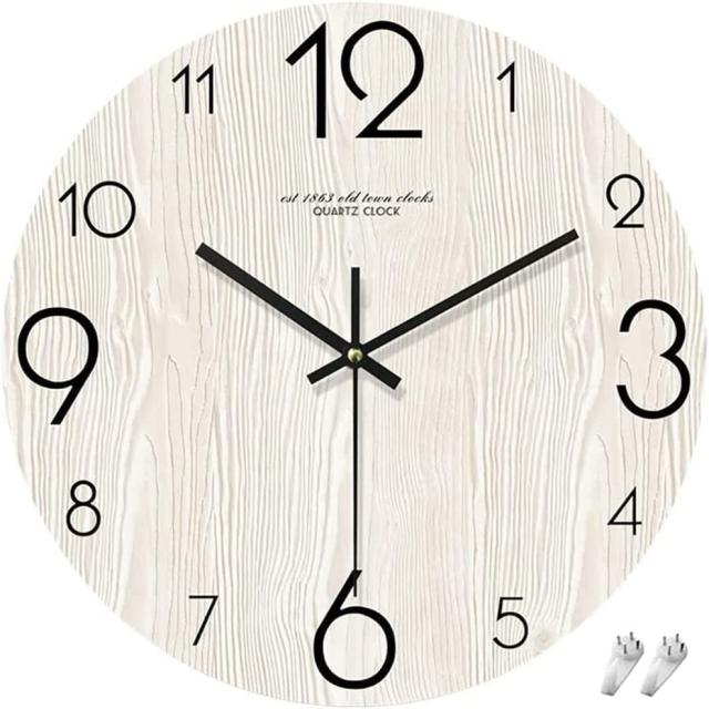 PFLife 掛け時計 おしゃれ 北欧 連続秒針 静音 壁掛け時計 (ホワイト, 14 インチ)の通販は 5,461円