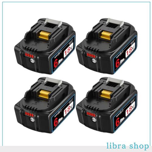 DOSCTT 互換 マキタ 18v バッテリー【4個セット】実容量 BL1860B 互換 バッテリー 6.0Ah マキタ バッテリー 18v PSE/CE認証取得済み 長時の通販は