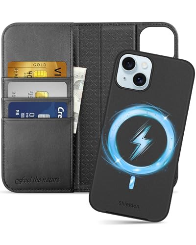 SHIELDON iPhone 15 Plus 対応手帳型ケース 2in1分離式 本革 取り外し自由 あいふぉん15プラス 全面保護 カード収納 横置きスタンド機能 の通販は