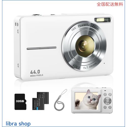 Lecran デジタルカメラ デジカメ 4400万画素 1080P動画撮影 オートフォーカス AF機能 HDカメラ 手ブレ補正 軽量 携帯便利 USB C充電 2.4の通販は 6,190円