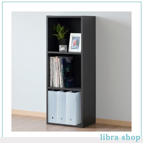 [山善] 棚 本棚 カラーボックス A4ファイル対応 3段 幅40×奥行29×高さ109cm 横置き 積み重ね可能 収納 組立品 ダークブラウン CABR-114