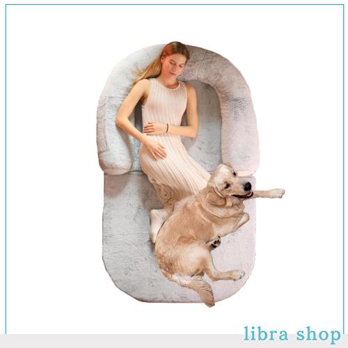 Qonimm 人間用犬ベッド 居眠り用折りたたみソファ、超特大型犬ベッド 人間の犬ベッド 居眠りソファベッド 折りたたみ 180x110x25cm 毛布の通販は 15,214円