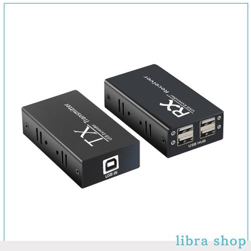 Yukidoke USB エクステンダー LAN 延長器 120m LAN 延長 USB ハブ 4出力 延長 CAT5e CAT6 延長 4ポート Ethernet Extender 入力側 PC カの通販は