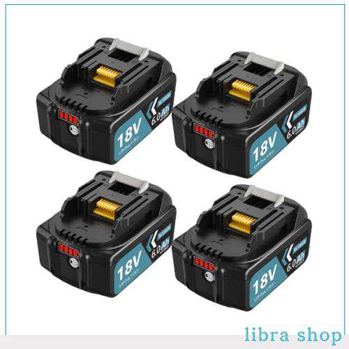 【四個セット】DOSCTT 互換 マキタ 18V バッテリー bl1860b バッテリー マキタ 18v バッテリー 互換 6000mAh 大容量 BL1830B BL1850B BL1の通販は