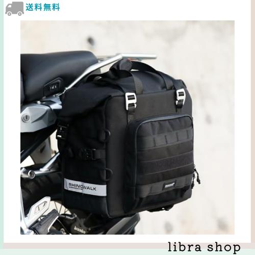 Rhinowalk バイクサイドバッグ 防水 25L大容量 セミリジッドデザイン ロールトップ式バイクバッグ クイックリリース オートバイ用ツーリの通販は 11,249円