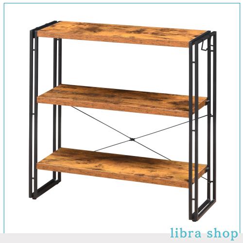 HCHQHS ラック オープンシェルフ 3段 木製 収納 本棚 オープンラック キッチンラック リビングラック 棚 おしゃれ 北欧 木目調 組立簡単