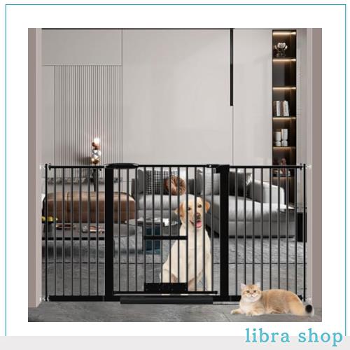 Seogva ペットゲート 3.5cm柵間隔 ペットドア付き 高さ78cm ペットゲート 犬 猫 ゲート ブラック ホワイト 猫用ゲート 過密フレーム付き の通販は 13,928円