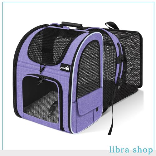 ペキュート Pecute ペット キャリーバッグ 猫用 犬用 リュック メッシュ窓 通気性 拡張可能 2WAY ペットハウス ケージ 折り畳み お出かけの通販は 6,285円