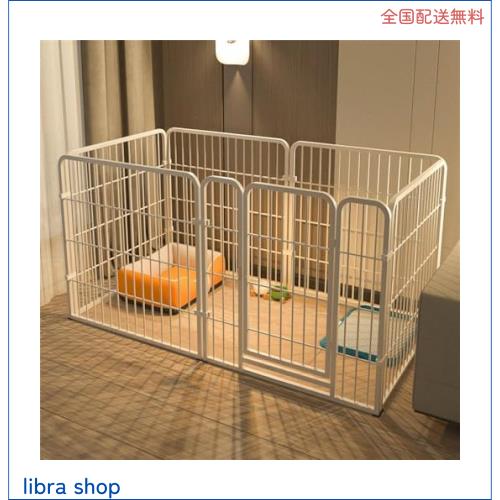 ペットサークル 犬 サークルケージ ペットフェンス ドア付き 置くだけ 柵 自立 ケージ 小型犬 セット 6枚 接続式 簡単組み立て 工具不要 の通販は 6,971円