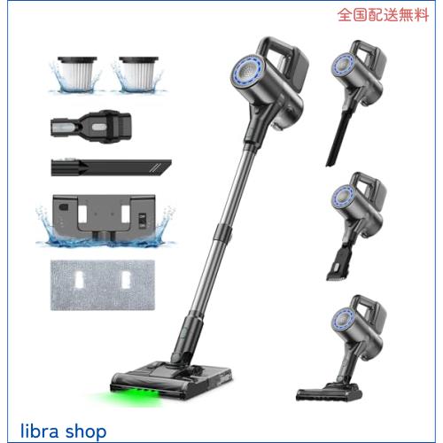 掃除機 コードレス 水拭き Linkifly A9 コードレス掃除機 45000Pa 強力吸引 伸縮型 スティック掃除機 ハンディクリーナー 乾湿両用掃除機の通販は 12,491円