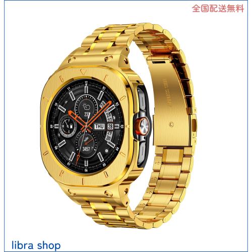 [MioHHR] カバー付きステンレス鋼ストラップ 互換性 Samsung Galaxy Watch Ultra 47mm，頑丈なプロテクターケースとメタルバンドにとっての通販は 7,142円