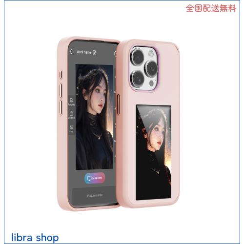 KSOPUERT Inkスクリーン DIY スマホケース 適応 iPhone 14 Pro Max 携帯カバー アプリ操作でデザインが変わる ピンク 電話ケース (ピンクの通販は 7,166円