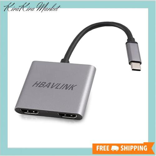 HDMI 分配器 拡張モード対応、HBAVLINK Type C マルチディスプレイアダプタType-cからデュアルhdmiへのアダプター hdmi  拡張器 2画面出力の通販はau PAY マーケット - KiraKira Market | au PAY マーケット－通販サイト