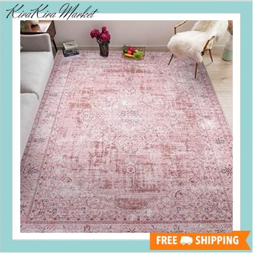 DECOMALL カーペット 3畳 ペルシャ絨毯風 ラグ 200x250CM 洗える 花柄 オールシーズン 滑り止め ピンク 防ダニ 防臭 床暖房対応の通販は