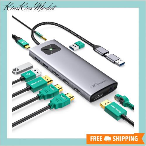 GiGimundo LK10 10-in-1 Type-C ドッキングステーション MacBook Air M1 M2対応 Displaylink対応 デュアル4 K 60 Hz出力 3xUSB3.2 Gen2 1の通販は