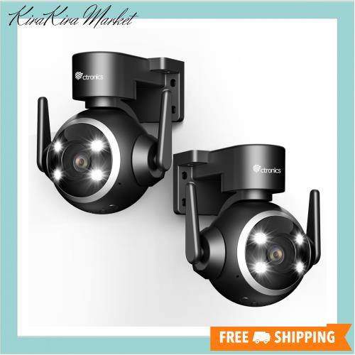 Ctronics 防犯カメラ 屋外 セット 5GWi-Fi 自動追跡 AI検知 声光威嚇 2.5K 4MP プリセット機能 ONVIF/FTP/NAS スマホ・PC遠隔操作 24時間の通販は