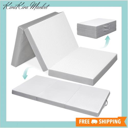 マットレス シングル 3つ折り- ATOPEN 高反発マットレス 極厚10cm 折り畳みマットレス 密度32D 硬さ180N/250N ２層構造 洗えるカバー 竹の通販は