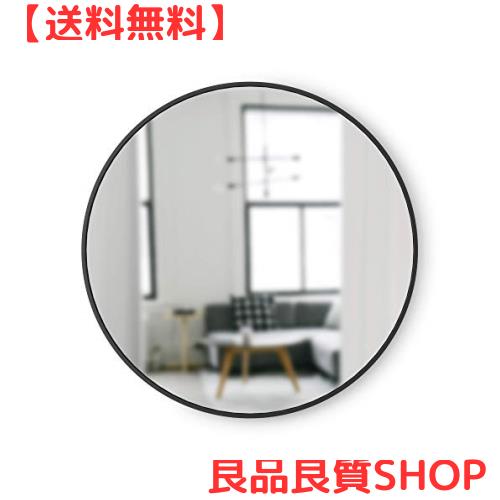 umbra ウォールミラー壁掛け鏡インテリア姿見丸型 ブラック 91x91cm HUB 358370040の通販は