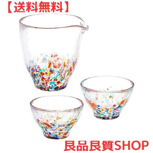 アデリア(ADERIA) 津軽びいどろ ねぶた 酒器セット 金箔入 化粧箱入 日本製 盃 おちょこ 徳利 とっくり ぐい呑み 盃 日本酒 グラス ガラの通販は