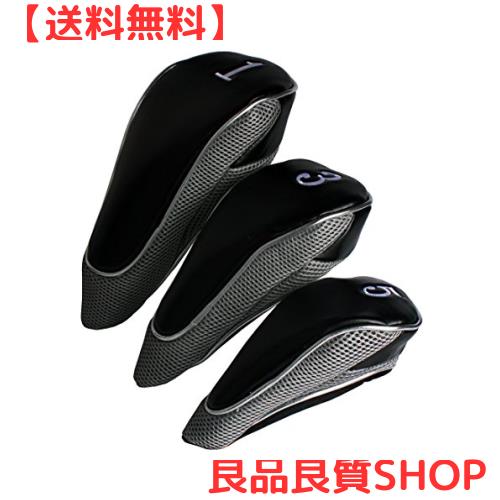 Andux ゴルフジッパークラブヘッドカバー ジッパークロージャー ゴルフ ウッドドライバー ヘッドカバー ファスナー付き 3個セット 460ccの通販は 5,694円