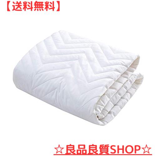 敷パッド ワイドキング オールシーズン快適 ベッドパッド 防ダニ 抗菌防臭 吸汗 速乾 ゴムバンド付き 洗える ホテル仕様 205x205cm シンの通販は