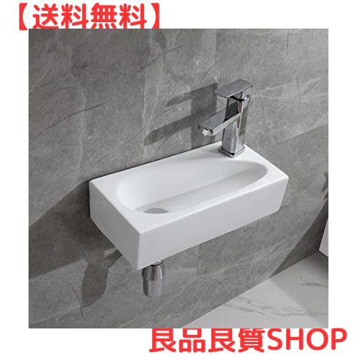 【混合水栓＆高級排水金具付き ミニ型】UrchoiceLtd おしゃれ 洗面ボール 壁排水 洗面ボウル一式セット 壁掛け手洗い器 洗面ボウル 壁掛けの通販は