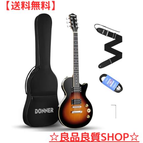 Donner エレキギター 初心者セット LPタイプ 39インチ フルサイズ ポプラ材 HHピックアップ配列 専用ケース ストラップ シールド付 サンの通販は