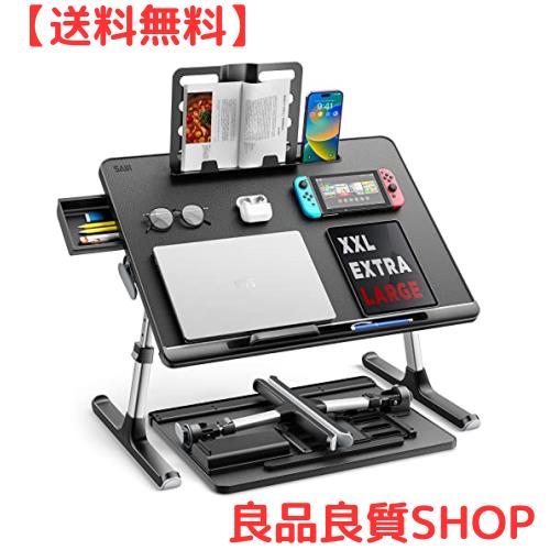 SAIJI 折りたたみ ミニテーブル「安定性強化版」机 ローテーブル ベッドテーブル ノートPCパソコン ちゃぶ台 大容量天板 角度 高さ調整 の通販は 9,946円