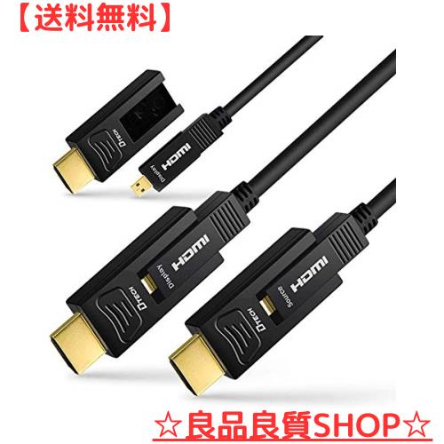 DTECH 配管用 着脱式 HDMI光ケーブル 100m HDMI タイプA ＋HDMI タイプD 4K 60Hz ハイスピード 18Gbps HDCP2.2 HDR ARC 3D CEC EDID対応の通販は