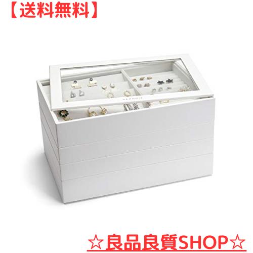 Vlando ジュエリーボックス 透明 アクセサリーケース ジュエリートレイ グラス 収納トレー ケース 小物入れ DIY複層 セット 蓋付き ピアの通販は 7,404円