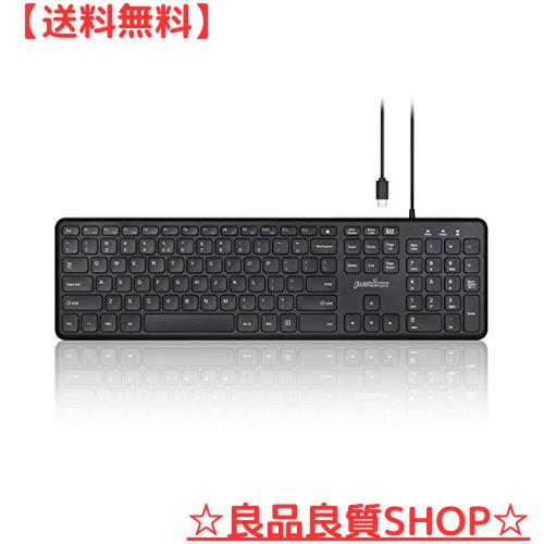 Perixx(ペリックス) キーボード 有線 フルサイズ パンタグラフキー スリムデザイン 静音 英語配列 PERIBOARD-210 【正規保証品】ブラックの通販は 4,507円