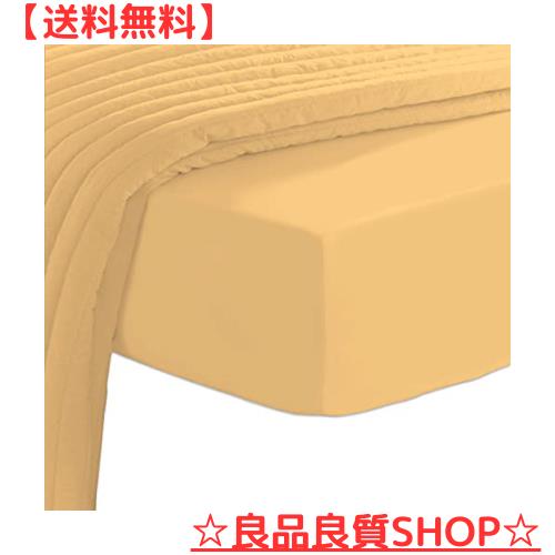 Pizuna ボックスシーツ クイーンサイズ400スレッドカウント 梳毛ロングステープル綿100％サテン織り洗濯機で洗えるボックスシーツ 1枚 16の通販は