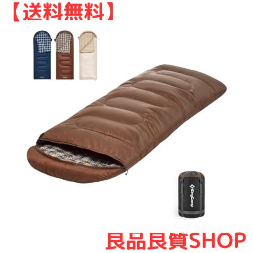 KingCamp 寝袋 シュラフ 封筒型 ワイドサイズ 230*90cm 連結可能 キャンプ 寝袋 コンパクト 軽量 簡単収納 丸洗い 防水 収納袋付き アウの通販は 6,821円