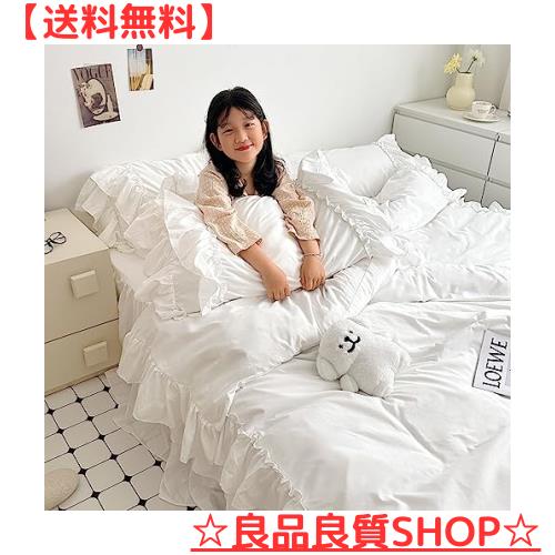 布団カバー 3点セット 4点セット フリル付き布団カバー 寝具カバー 洋式・和式兼用 ベッドカバー 掛け布団カバー ボックスシーツ 枕カバの通販は 5,286円