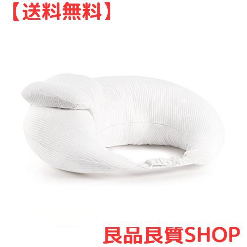 iOCHOW 授乳クッション クッション 綿 ポリエステル繊維 45°科学授乳 ミニ枕取付き カバー取り外し洗濯可能 58x47x15cm ホワイト