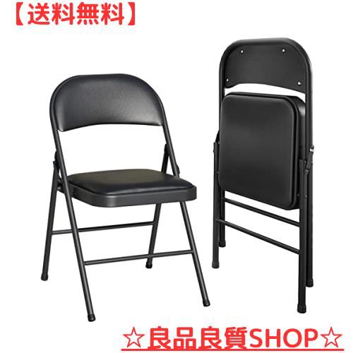 BOOSDEN パイプ椅子 折りたたみ 2点セット ミーティングチェア 会議椅子 折り畳み イス ダイニングチェア いす 折りたたみチェア 背もたの通販は