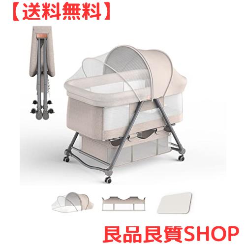 [ZOOBLY]ベビーベッド 添い寝ベッド 折りたたみ ミニ 組み立て簡単 ゆりかご ベビーラック 携帯便利 キャスタ付き コンパクト 蚊帳・マッの通販は