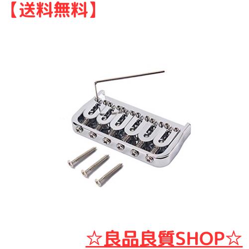 Ogdni 6弦 ハードテール サドルブリッジ クロムメッキストリング ボディ固定ブリッジ ストラットテレスタイルギター交換用の通販は