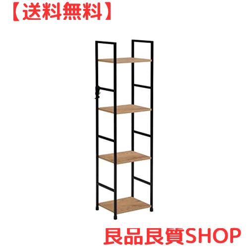 オープンシェルフ ラック 収納 棚 幅30 オーク 4段 すき間 飾り棚 コーナーラック スリム 組立簡単 本棚 花台 ディスプレイ 陳列 展示 スの通販は