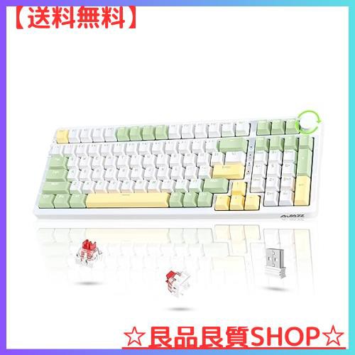 AJAZZ AK992メカニカルキーボード ワイヤレス/Bluetooth/2.4Ｇ/有線Type-C ゲーミングキーボード 無線 赤軸 - ホットスワップ対応 着脱式の通販は