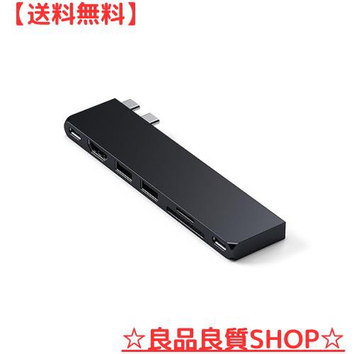 Satechi USB-C Pro ハブ スリム 7-in-2 (ミッドナイト) USB 4, 4K HDMI, USB3.2 Gen 2, SD/TF カードスロット, 100W USB C PD (MacBook Pの通販は