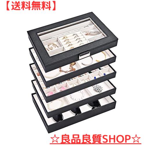 ProCase ジュエリーボックス 5層 ジュエリー収納 ジュエリートレイ アクセサリートレイ 宝石箱 オーガナイザー 分割と取り外し可能 小物の通販は 6,242円