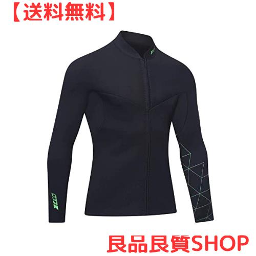 ウェットスーツ メンズ3mm 長袖 ジャケット フロントジッパー 水陸両用サーフィン フィッシング シュノーケリング 水着 (3FT-男性-4XL)の通販は 5,378円