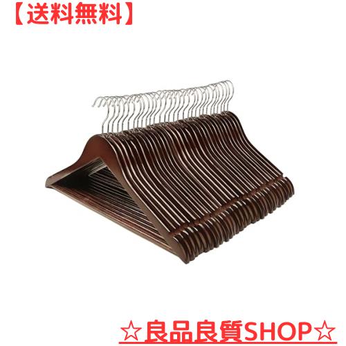 太陽の魚 ハンガー 木製ハンガー スーツハンガー フックは360度回転します 滑りを防ぐ 無垢材の洋服ハンガー (赤茶色, 30)の通販は 5,354円