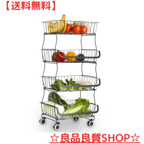 ONEDONE キッチンワゴン キャスター付き ワゴン キャスター付き キッチン収納 カート ラック バスケット 大容量 各段耐荷重10キロ 多機能の通販は 5,288円