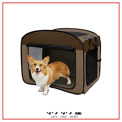 アイリスオーヤマ 犬 猫 ケージ 折りたたみ アウトドア 防災 ブラウン 中型犬用 幅80×奥行51.5×高さ66cmその他ペット・ペットグッズ