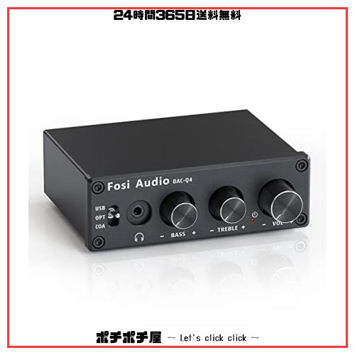 Fosi Audio Q4 DAC ヘッドフォンアンプ 小型 ミニステレオ 24ビット 光デジタル コンパクト ヘッドホンアンプ 192KHz PC-USB/光/同軸/RCAの通販は